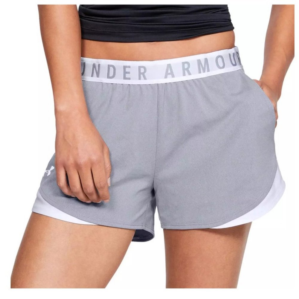 NEW Under Armour Women's UA Play Up Shorts 3.0 Size XL True Gray‎ Heather